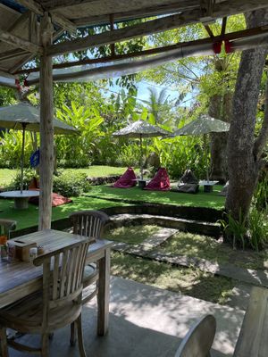Seating area  at Red Pomelo Bar & Restaurant in Penida Island