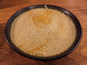 Vegan carrot soup at Svermeri kafe og redesign in Tromsoe