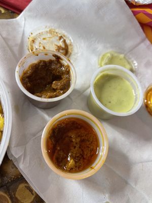 Salsas: chipotle, árbol, dona  at Taco Circus in Clayton