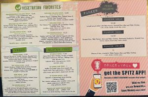 Other side of the menu with a vegan section.   at Spitz in Frisco