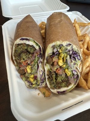 Vegan falafel wrap  at Spitz in Frisco