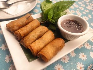 Shiitake Spring rolls at May Veggie Home Express - ประสานมิตรพลาซ่า in Bangkok