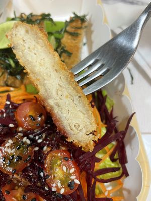 Close-up Schnitzel   at May Veggie Home Express - ประสานมิตรพลาซ่า in Bangkok