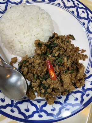 Pad kra pao  at May Veggie Home Express - ประสานมิตรพลาซ่า in Bangkok