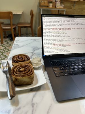 Cinnamon rolls. Sweetness overload   at May Veggie Home Express - ประสานมิตรพลาซ่า in Bangkok