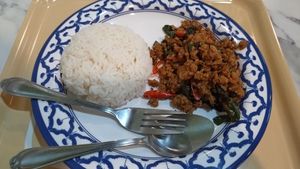 Pad Kra Pao at May Veggie Home Express - ประสานมิตรพลาซ่า in Bangkok