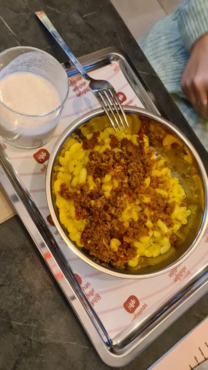 Mac and cheese bolognese at Gibi Vegan in Izmir