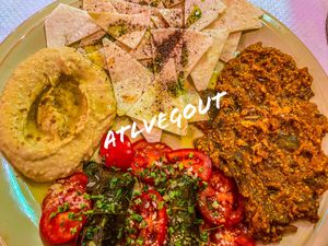 Veggie platter appetizer   at Alounak in Nice