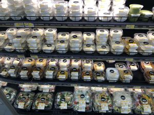 Prepared fresh dips and salads  at Lulu Hypermarket - Mushrif Mall in Abu Dhabi