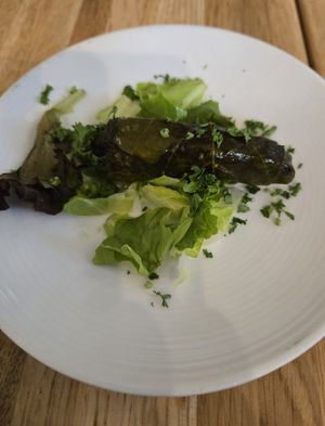 Stuffed grape leaves (the only one not eaten!) at Mera Kitchen Collective in Baltimore