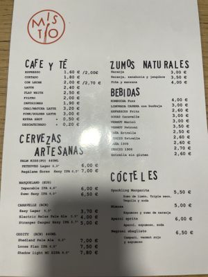 Menu April 2024  at Misto Café Bar in Pontevedra