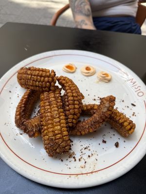 BBQ style corn. Amazing!  at Misto Café Bar in Pontevedra