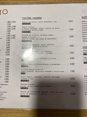Options  at Misto Café Bar in Pontevedra