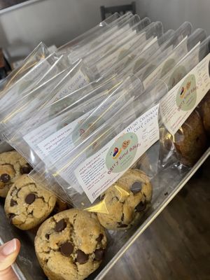 Miso chocolate chip cookies (regular and grain+gluten free)  at Berry Kind Bakes in Dallas