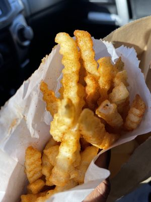 Red Hot Riplet fries   at Chicken Out in St Louis