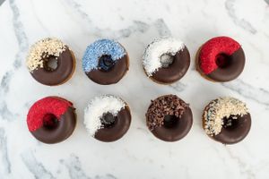 chocolate donuts

- vegan, plant-based, sugarfree, glutenfree, no refined flours at Posdata in Madrid