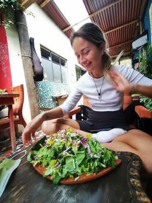 The salad at Sativa Studio Cafe in Banos