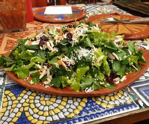 Salad at Sativa Studio Cafe in Banos
