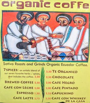 Their coffee offerings, March 2023 at Sativa Studio Cafe in Banos