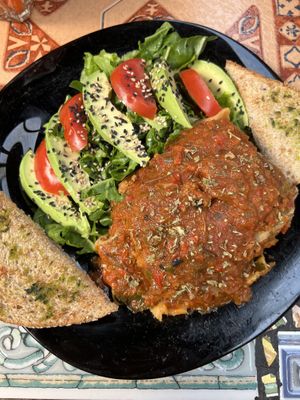 Vegan lasagna   at Sativa Studio Cafe in Banos