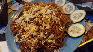 Massive pad Thai at Sativa Studio Cafe in Banos
