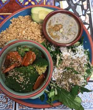 7 grain plate  at Sativa Studio Cafe in Banos
