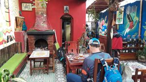 Cozy comfortable and great vegan food at Sativa Studio Cafe in Banos