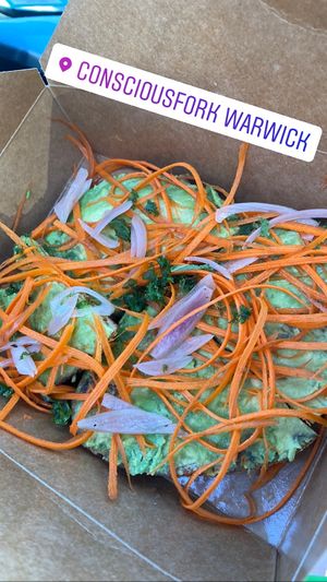 Avocado toast  at Consciousfork in Warwick