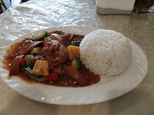 Mock fish sambal at Mituo Vegetarian Restaurant in Bandar Seri Begawan