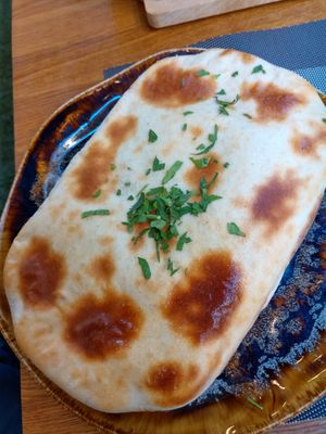 Tarbouche - baked vegetables below a bread covering at Byblos in Zagreb