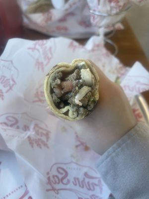 inside impossible wrap  #Veganuary at Furnsaj in San Diego