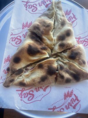 falafel pie  #Veganuary at Furnsaj in San Diego