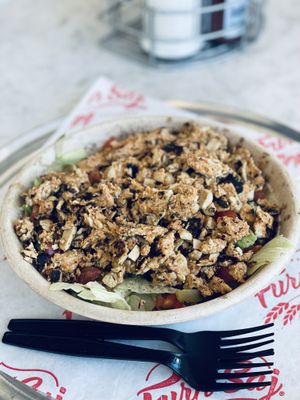 Vegan chicken bowl  at Furnsaj in San Diego