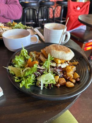   Vegan sausage muffin sandwich   at The Parlour in Las Vegas