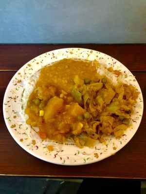 Rice and three   at This & That Cafe in Manchester