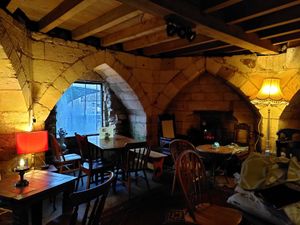 Inside the "dungeon" (downstairs) (January 2023) at The Perky Peacock in York