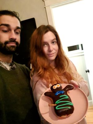 Voo Doo Doll Donut  at Voodoo Doughnut in Portland