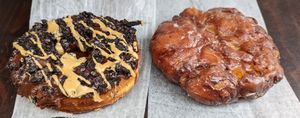 Old Dirty Bastard (left) and Apple Fritter (right) at Voodoo Doughnut in Portland