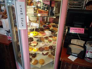 huge selection (half of it is vegan( at Voodoo Doughnut in Portland