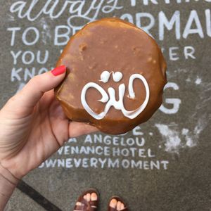Delicious doughnut  at Voodoo Doughnut in Portland