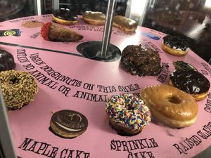 Vegan shelf at Voodoo Doughnut in Portland