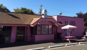 Outside  at Voodoo Doughnut in Portland