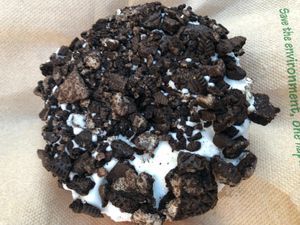 The dirt donut – super delicious! at Voodoo Doughnut in Portland