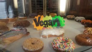 So many to choose from... at Voodoo Doughnut in Portland