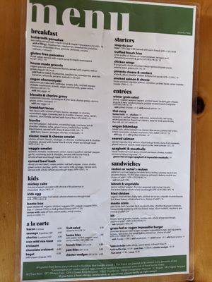 Menu as of July 17, 2021 at At Sara's Table Chester Creek Cafe in Duluth