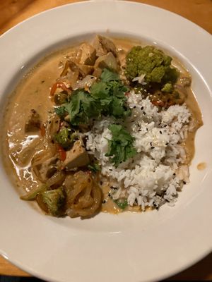 Thai Curry with Baked Tofu at At Sara's Table Chester Creek Cafe in Duluth