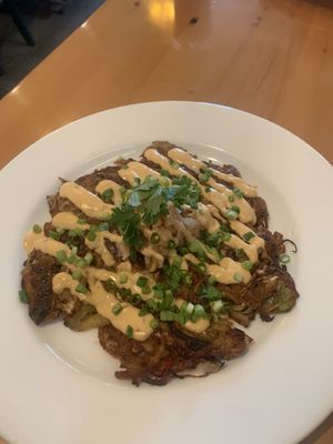 Vegan Okonomiyaki at At Sara's Table Chester Creek Cafe in Duluth