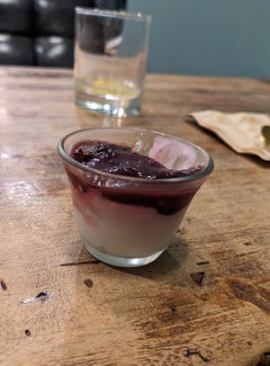 Add a small dessert to the set for 20NTD. Here it's an almond milk panacota at People Cafe in Hualien