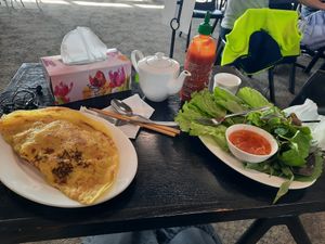 Pancake delicious 😋 at Ấn Quang Vegie Hut Vietnamese Buddhist Vegetarian Restaurant in Cairnlea