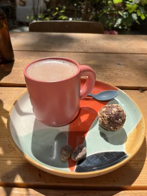 Oat+coconut milk hot chocolate  at Wild Child Cacao in Amsterdam
